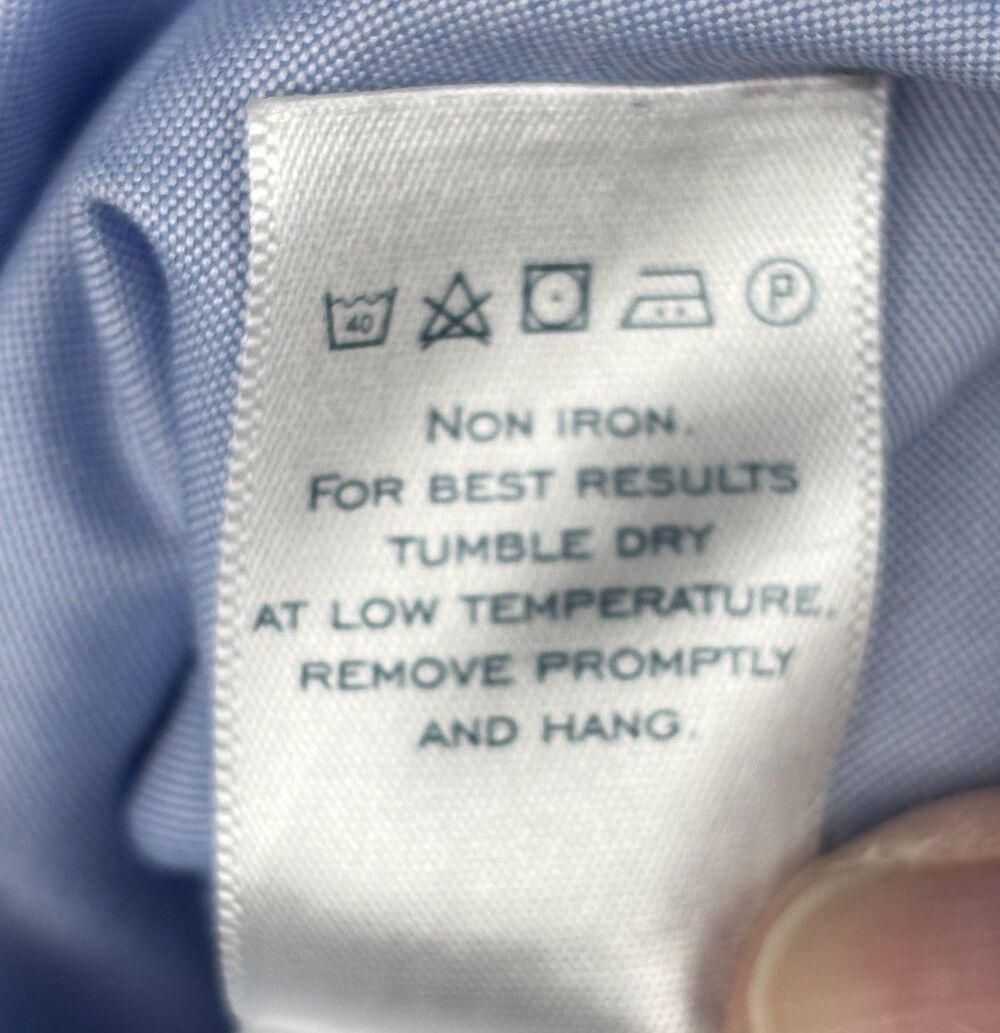 Charles Tyrwhitt Dress Shirt Men 15 1/2 - 35 Classic Fit Blue Non-Iron Soft - Picture 7 of 9